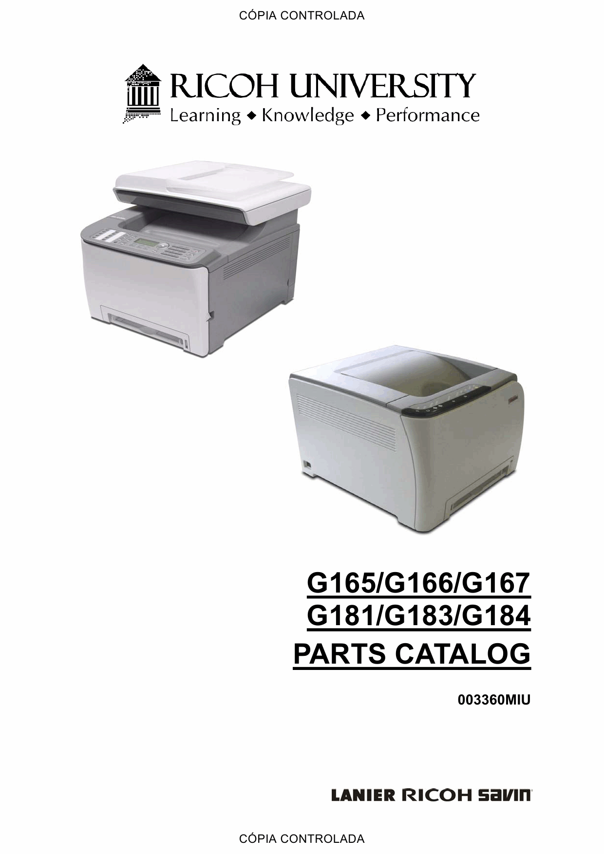 RICOH Aficio SP-C220N C221N C222DN C220S C221SF C222SF G165 G166 G167 G181 G183 G184 Parts Catalog-1